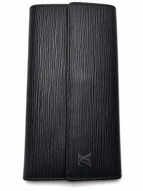 Louis Vuitton Black Epi Long Wallet